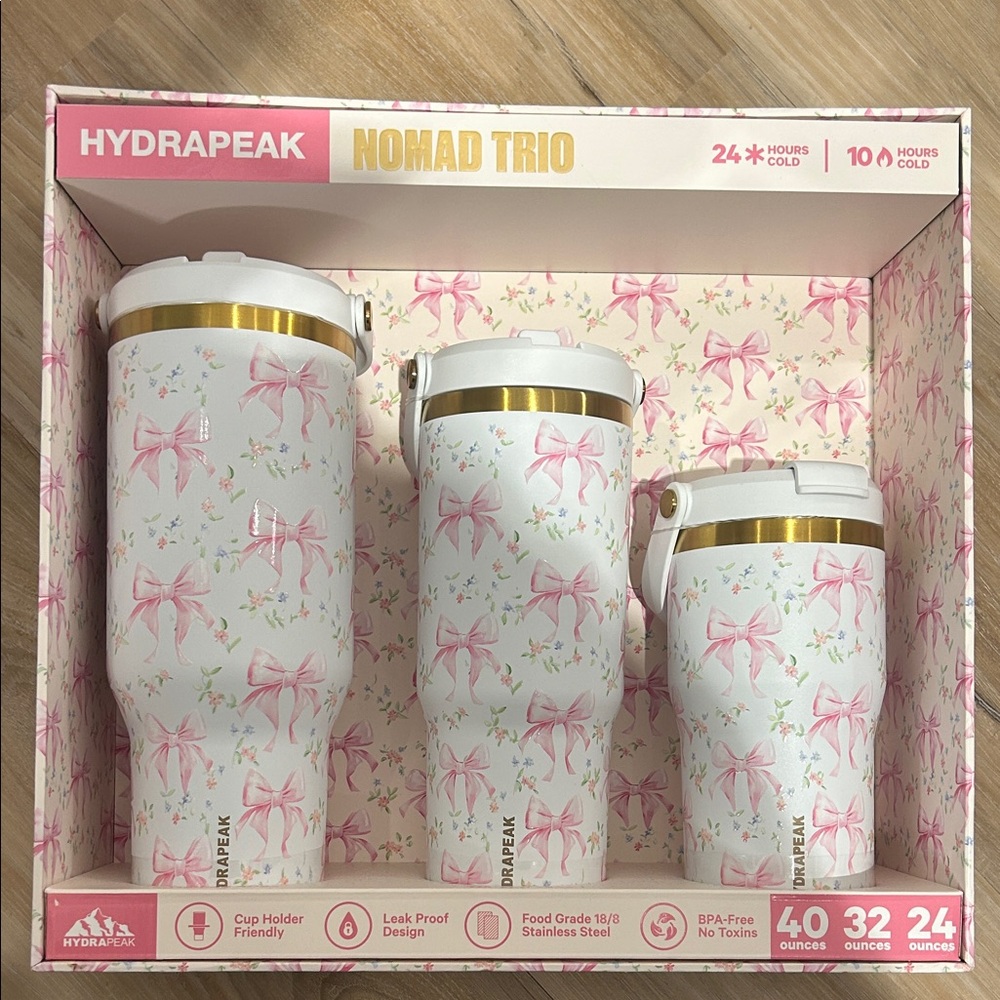Hydrapeak Nomad Trio Pink and Gold Tumbler Set